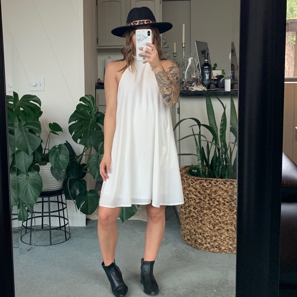 Lulu’s White Halter Swing Dress - Picture 2 of 8